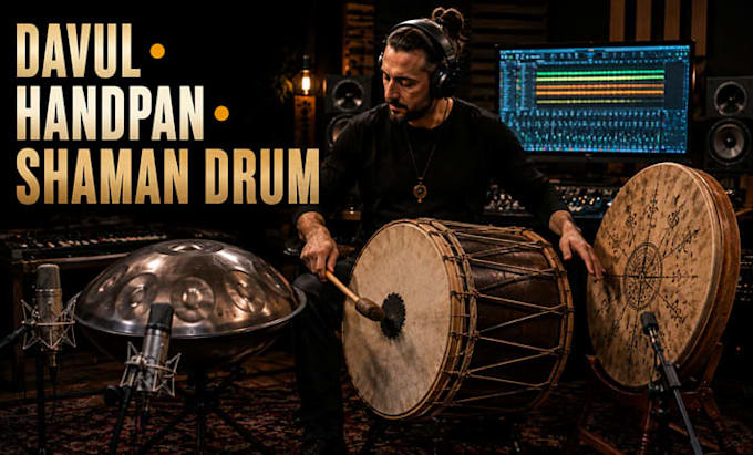 record authentic davul, handpan and shaman drum for music