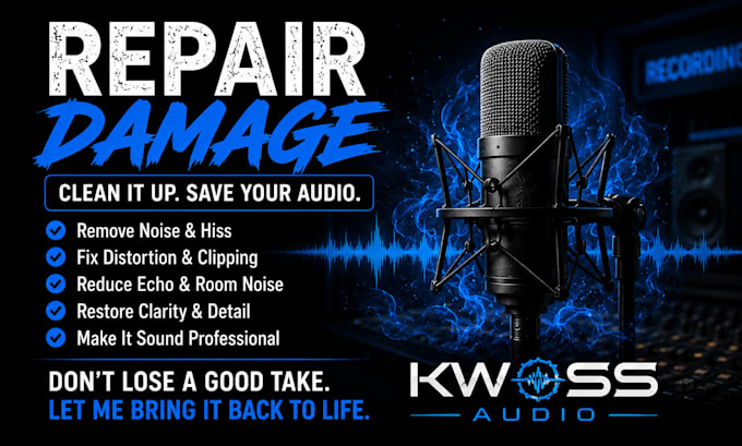 repair damaged noisy distorted or mangled audio
