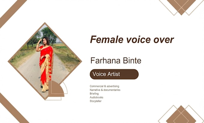 record a clear and natural female voice over