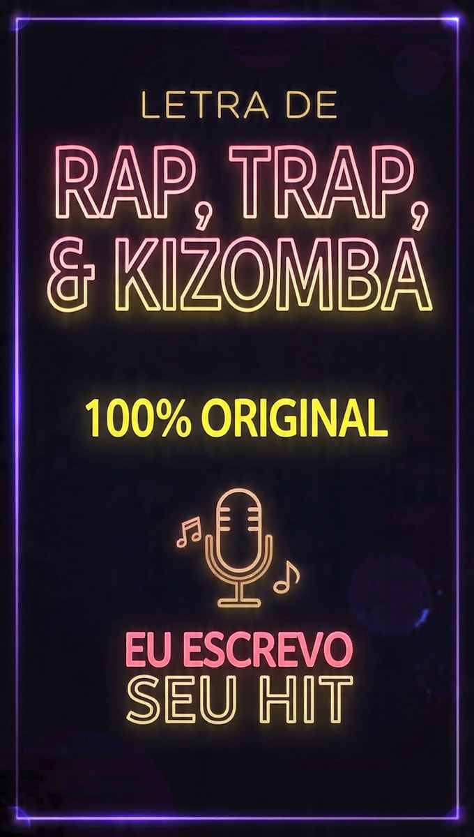 eu vou escrever letras de rap trap e kizomba originais