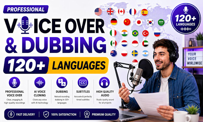 create ai voice over and video dubbing in multiple languages