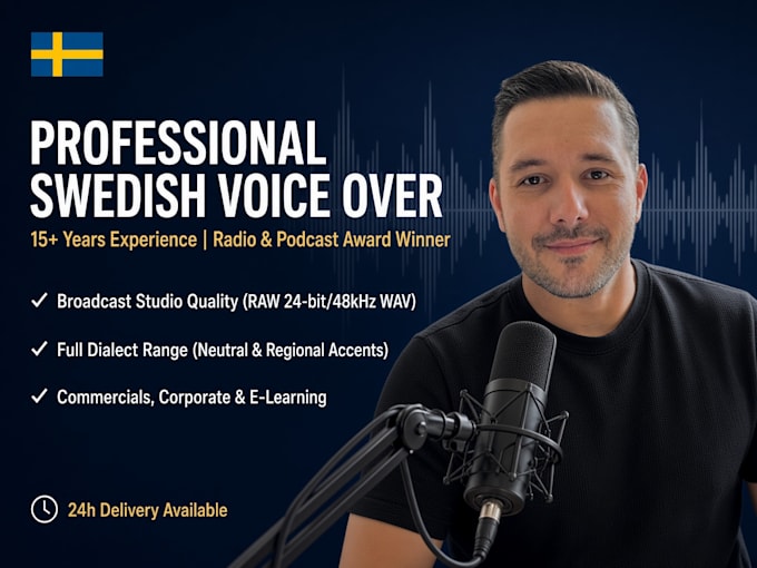 record a broadcast quality swedish voiceover