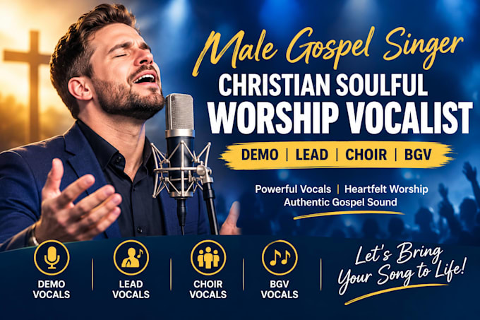 be male gospel singer christian soulful worship vocalist demo lead choir bvg