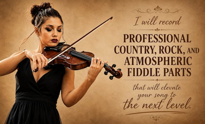 record professional country, rock and atmospheric fiddle for your song