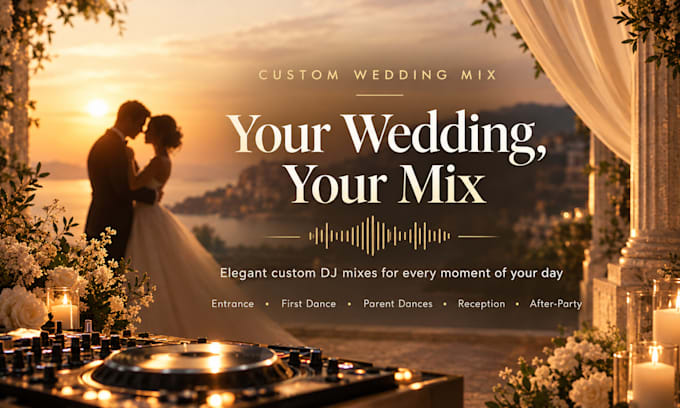 create your wedding entrance, first dance, parent dance or reception mix