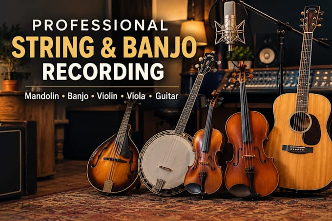 record standard quality banjo, mandolin, viola