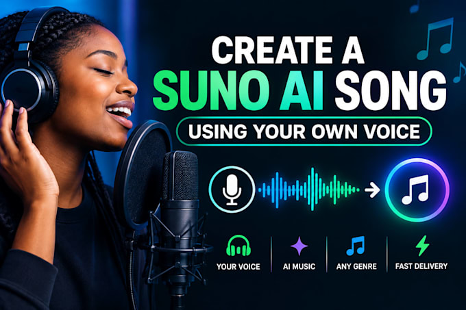 create a suno ai song using your own voice