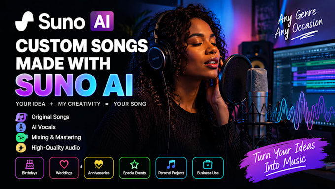 create custom ai songs and music using suno ai