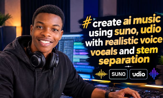 create ai music using suno, udio with realistic voice vocals and stem separation