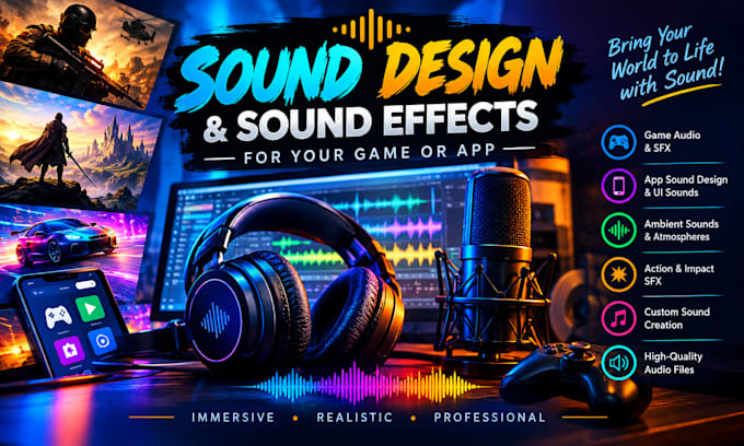 produce expert sound design and sound effects for your game or app