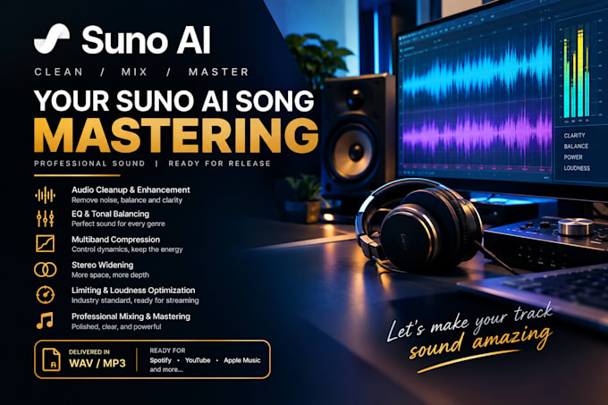 clean and mastering your suno ai song music