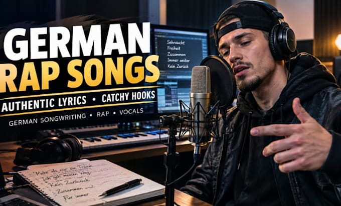 write and sing your german rap song with authentic lyrics and catchy hooks