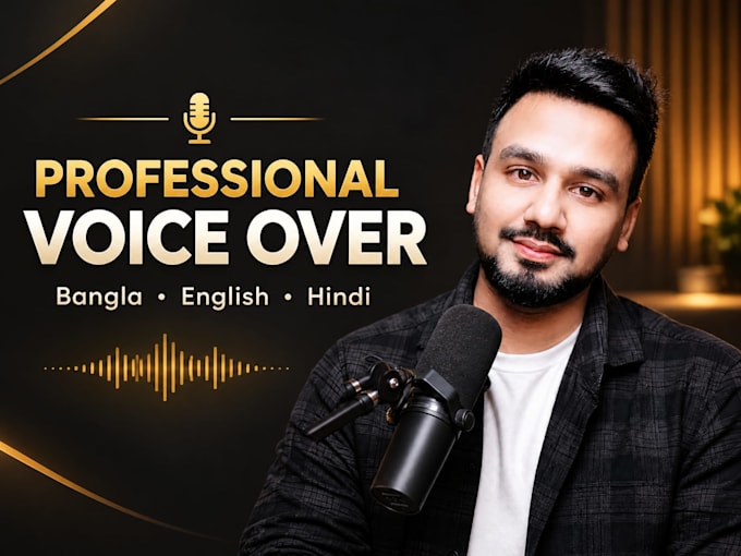 record a professional bengali voice over for your video