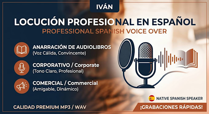 do professional spanish voice over and narration for your project