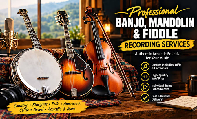 record professional banjo, mandolin and fiddle for your track
