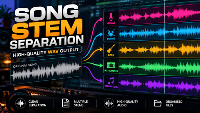 separate any song into high quality individual stems