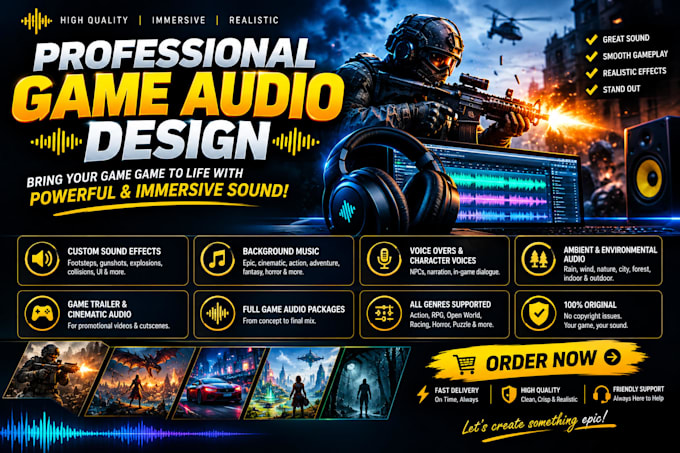 create professional game sound design and custom sound effects