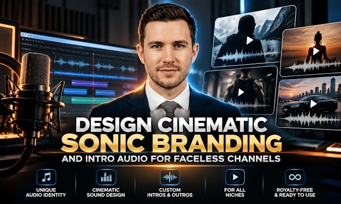 design cinematic sonic branding and intro audio for faceless channels