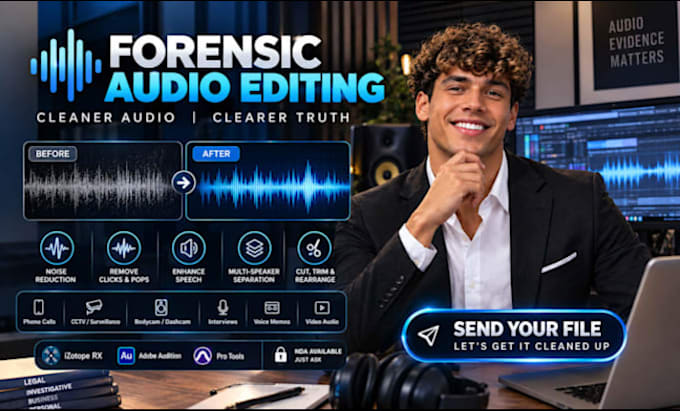 enhance forensic audio and remove noise to make speech clear