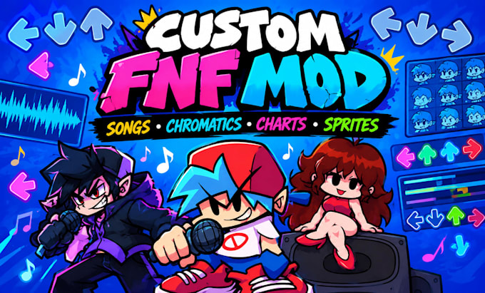 make a custom fnf song, chromatic, chart for your fnf mod, fnf sprite sheet