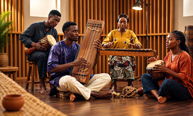 live kora, balafon, and african melodic instrument