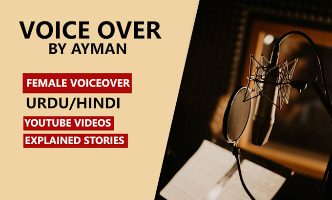 record a female voice over english and hindi and urdu