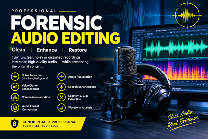 do forensic audio editing, cleanup, enhancement, and noise removal