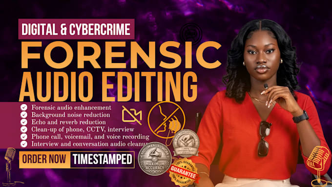 do forensic audio editing, cleanup, voice detection, noise removal, and analysis