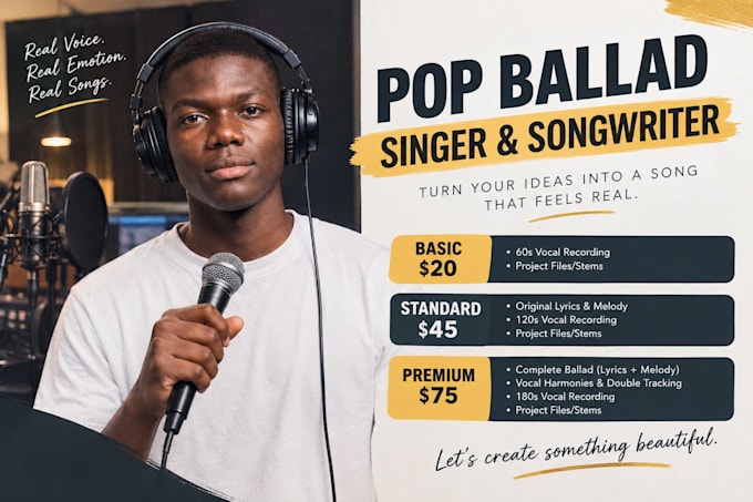sing and write an emotional pop ballad for your song