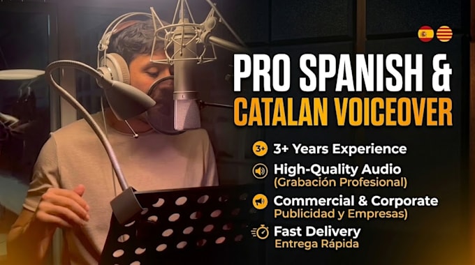 record a professional spanish and catalan voice over