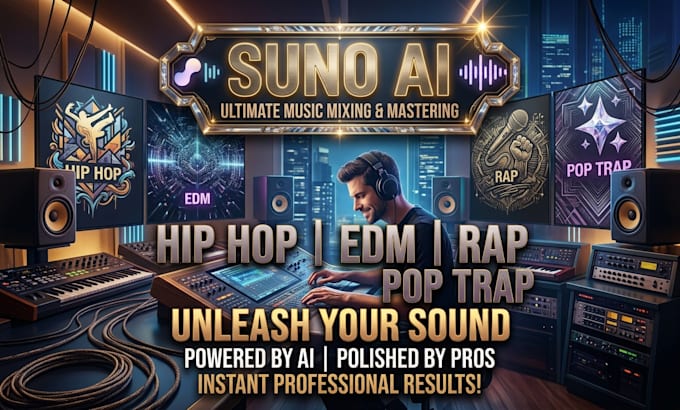 professionally mix and master hip hop, edm, rap, pop, trap