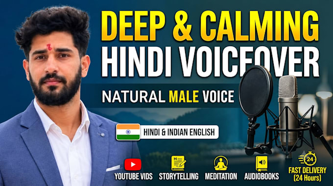 record a deep and calming hindi voice over