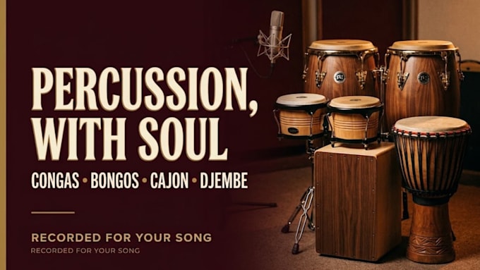 record live percussion, congas, bongos, cajon and djembe