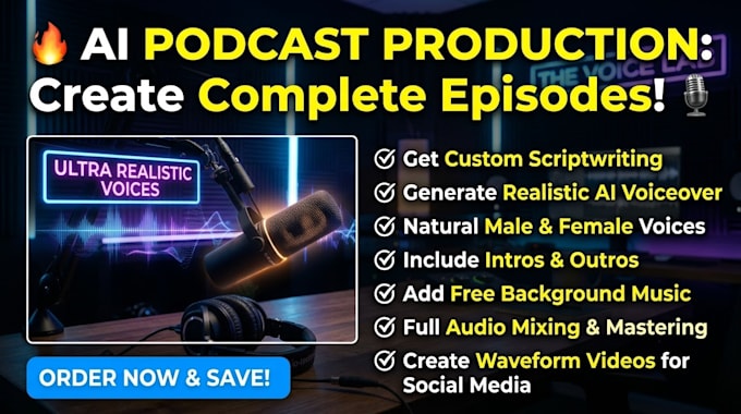write podcast script and  voiceover