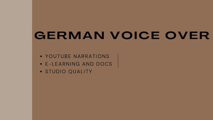 record a professional german voice over