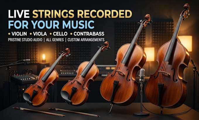 record live strings for you violin, viola, cello, contrabass