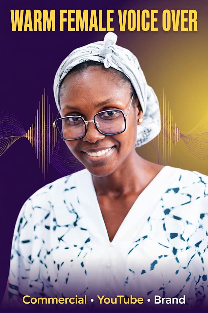 record warm ghanaian british female voice over for commercial