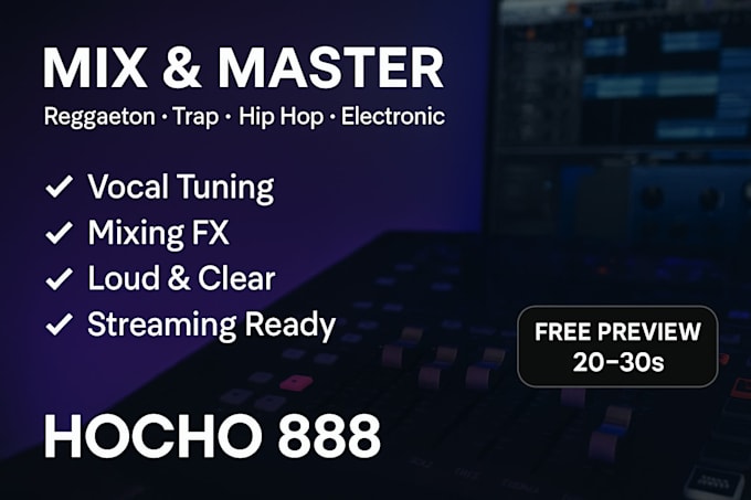 mix and master your reggaeton, trap, hip hop or electronic music
