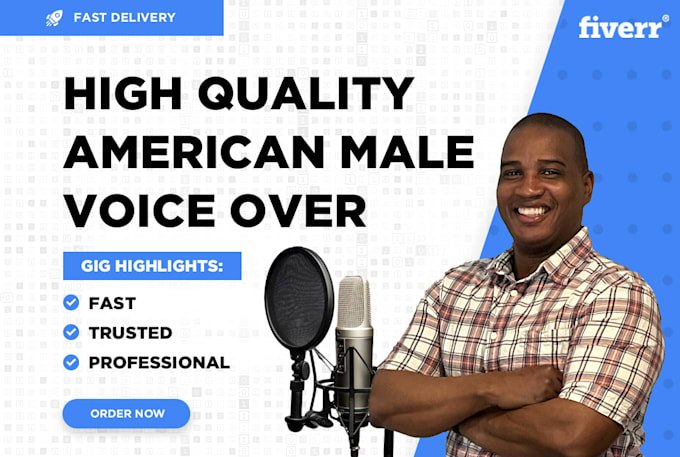 record a professional american male voice over