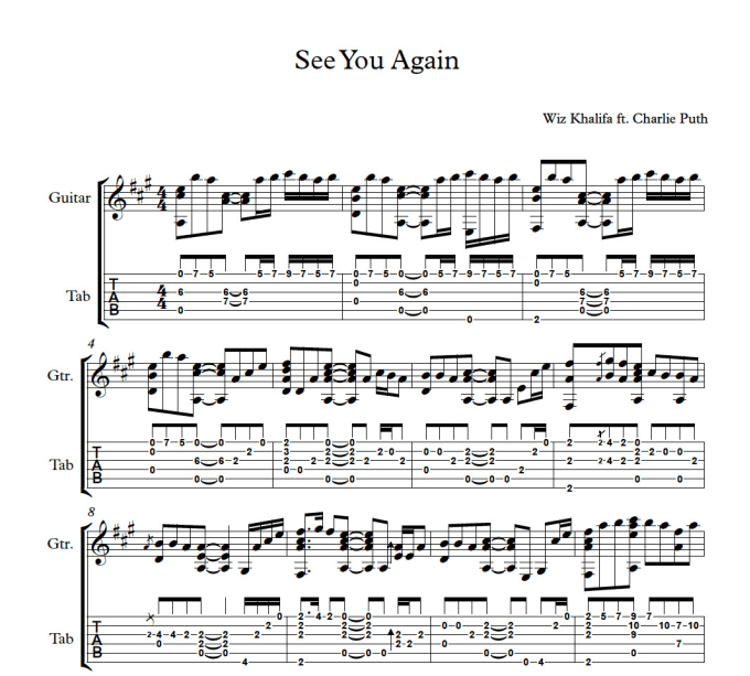 see you again song transcribe see you again song transcribe