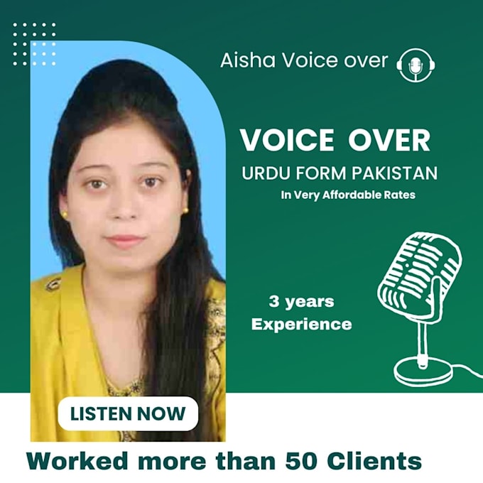 record professional voice over in urdu from pakistan