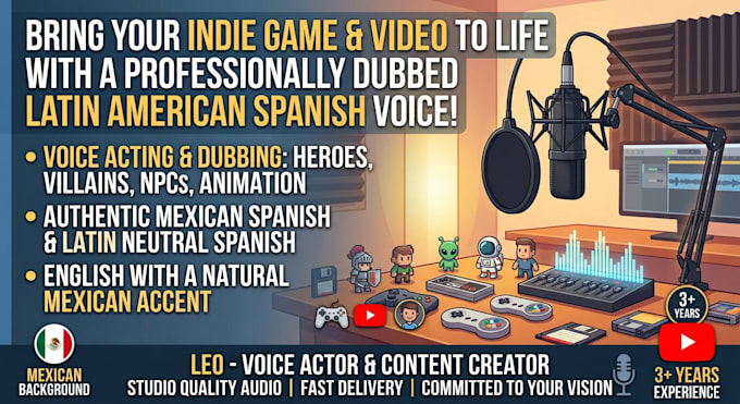 dub latin american spanish or english with mexican accent