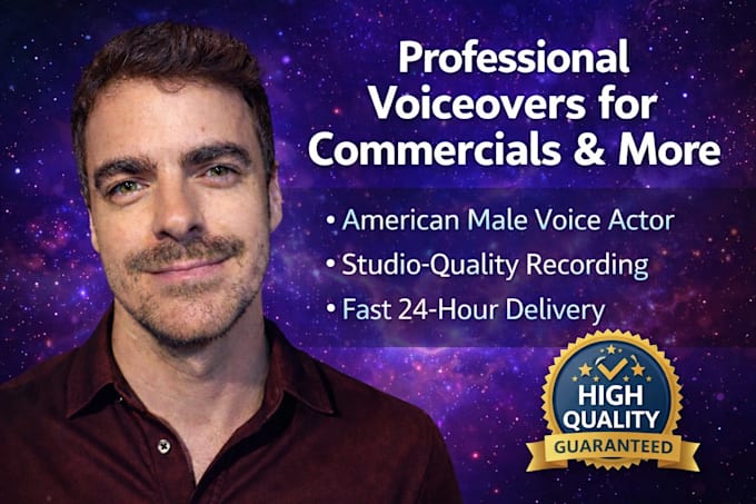 record an american male voice over with a professional natural tone