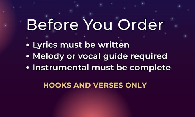 record vocals for your hook and verse for your song