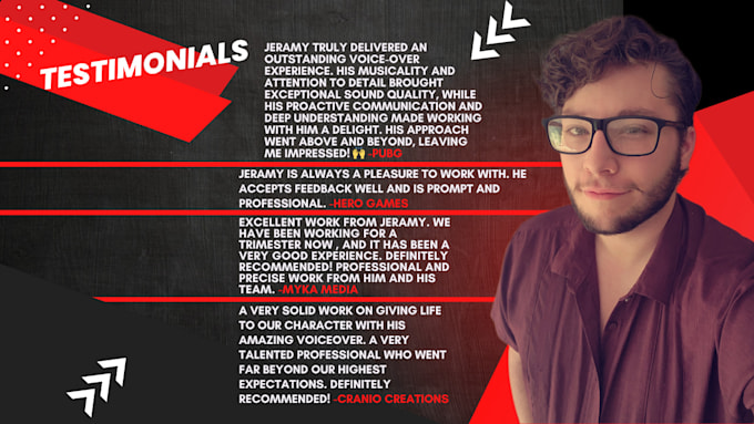 record a high quality, young professional male voice over