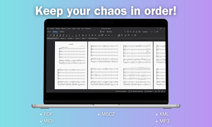 transcribe sheet music into a digital file