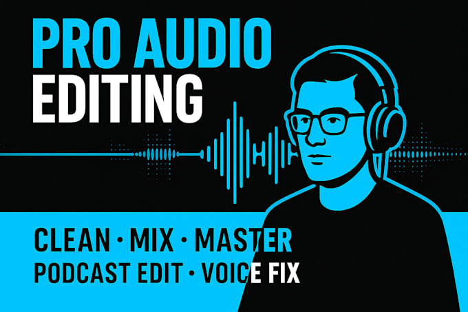 professionally edit, clean, and master your audio, podcast, or audiobook