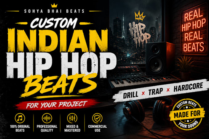 produce custom indian hip hop, drill and trap beats