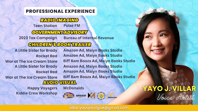 record a professional female american kid teen english voice over