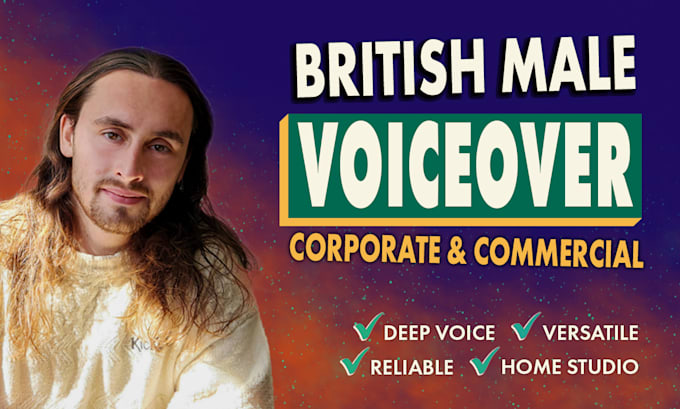 record a deep commercial british male voice over
